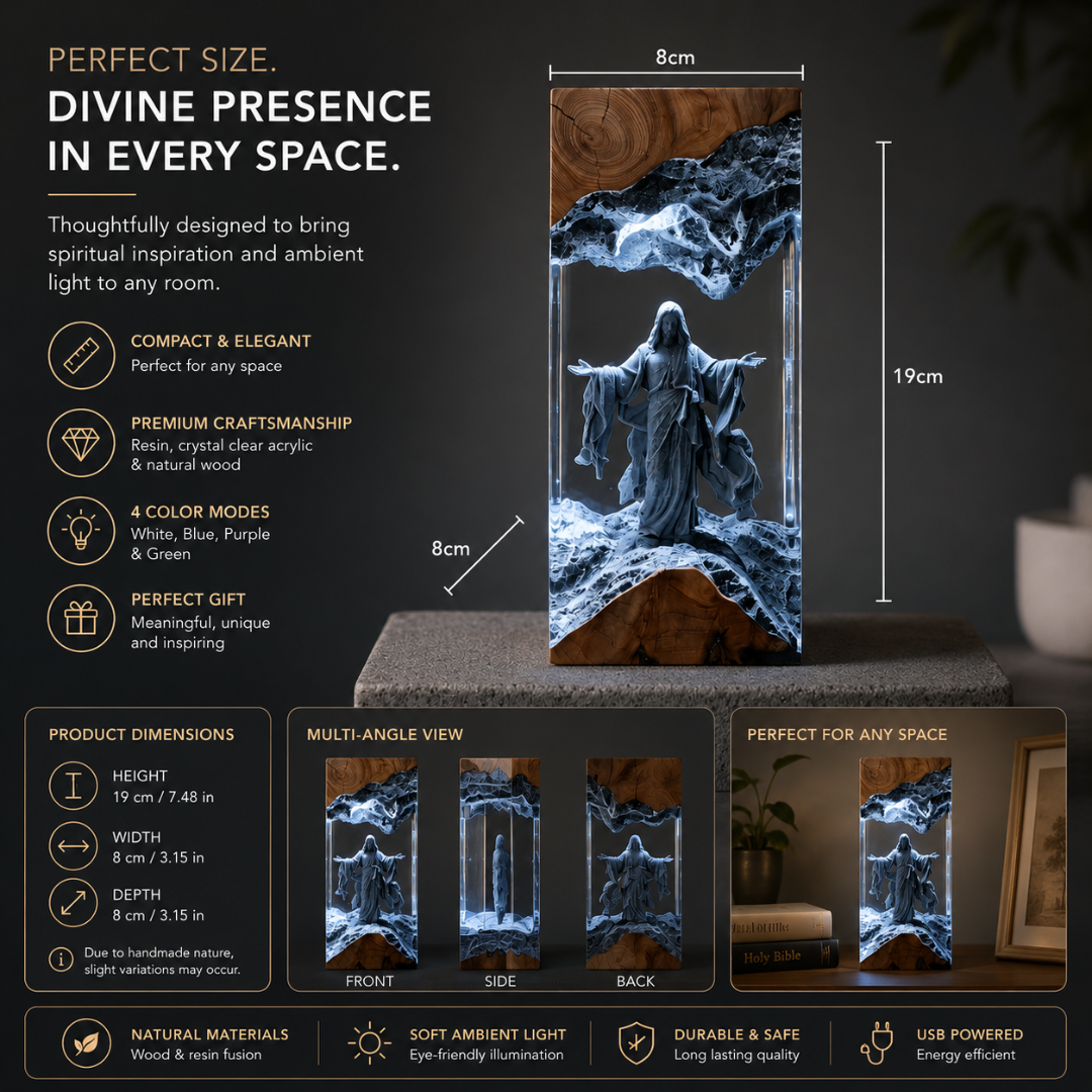 Handmade Jesus Resin Lamp