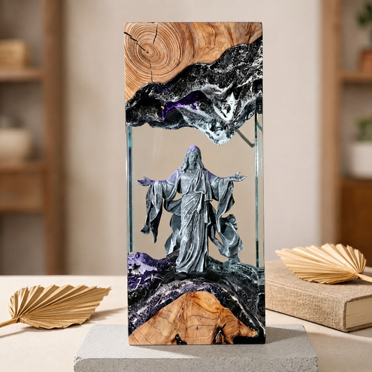Handmade Jesus Resin Lamp