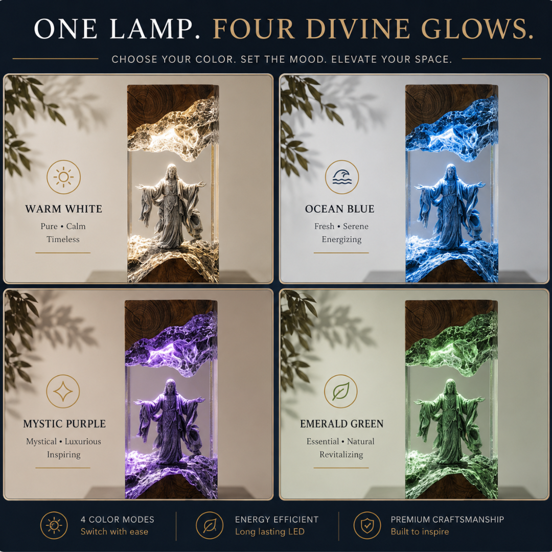 Handmade Jesus Resin Lamp